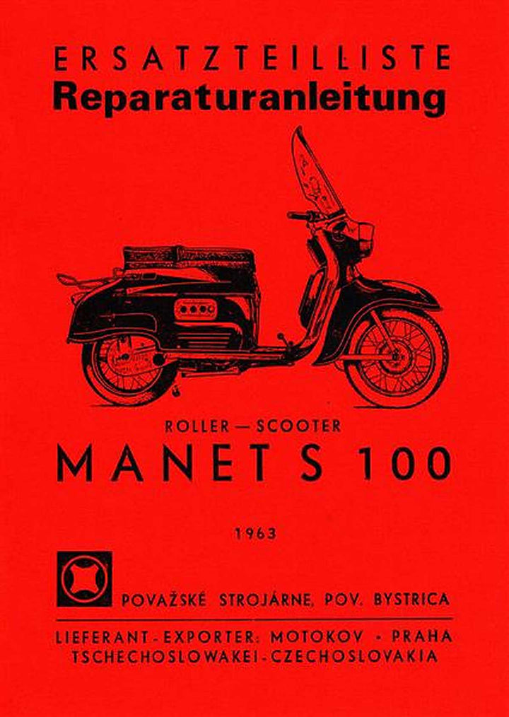 Scooter Manet S100 Ersatzteilktalog und Reparaturhandbuch, Buchcover