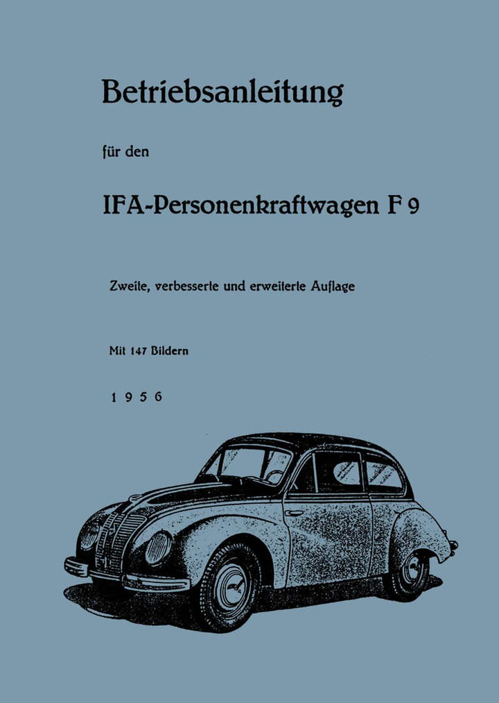 IFA F9 Betriebsanleitung, Buchcover