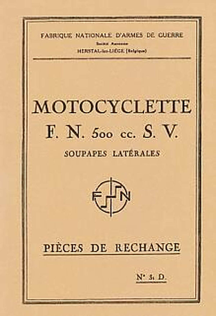 FN 500 SV Standard Pièces de rechange, Buchcover