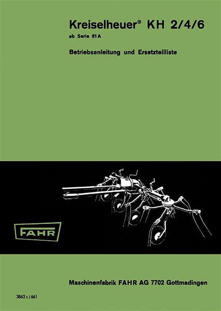 Fahr KH2 KH4 KH6 Betriebsanleitung und Ersatzteilkatalog, Buchcover