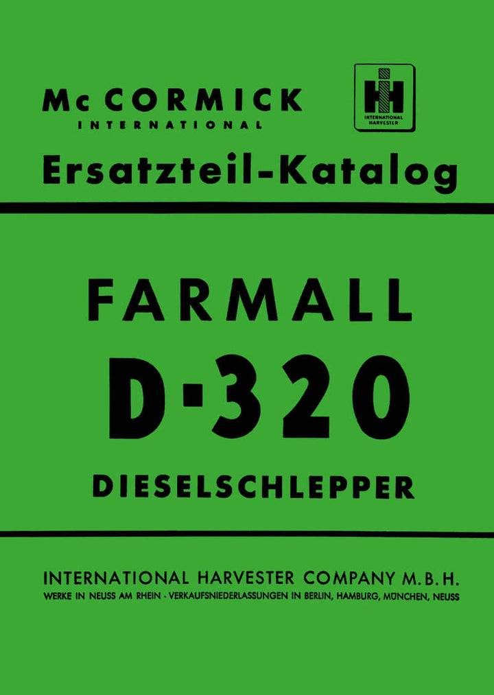 IHC International Harvester Farmall D-320 Ersatzteilkatalog, Buchcover