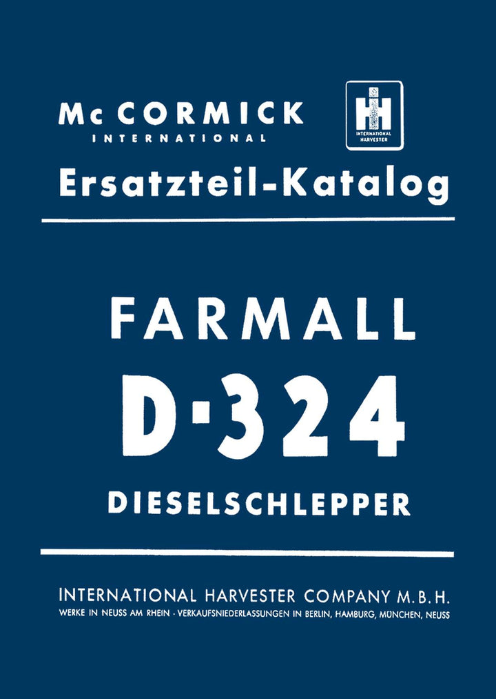 IHC Farmall D-324 Dieselschlepper Ersatzteilkatalog, Buchcover