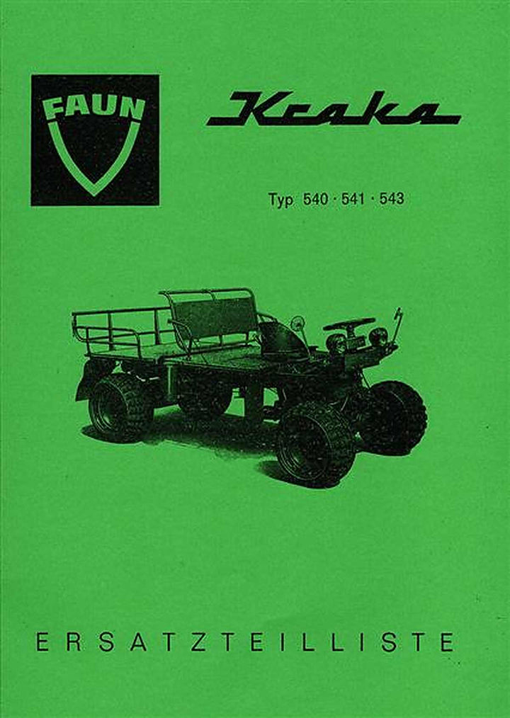 Faun Kraka Typ 540/ 541/ 543 Ersatzteilkatalog, Buchcover