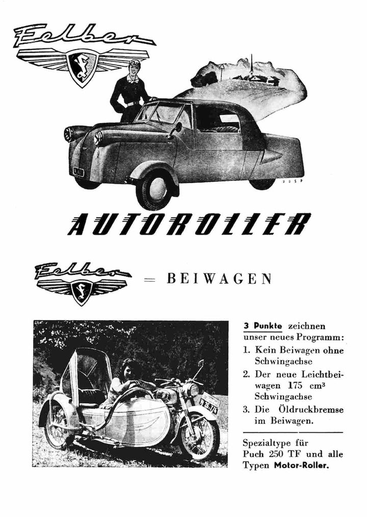 Felber Autoroller und Beiwagen mit Puch 250 TF Prospekt, Buchcover