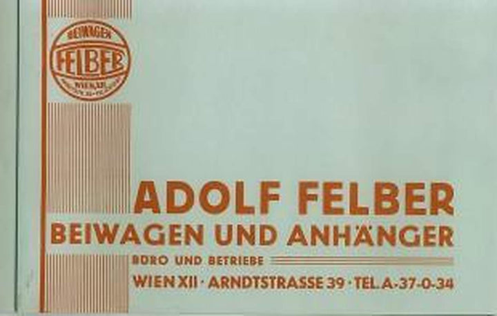 Felber Beiwagen I Prospekt, Buchcover