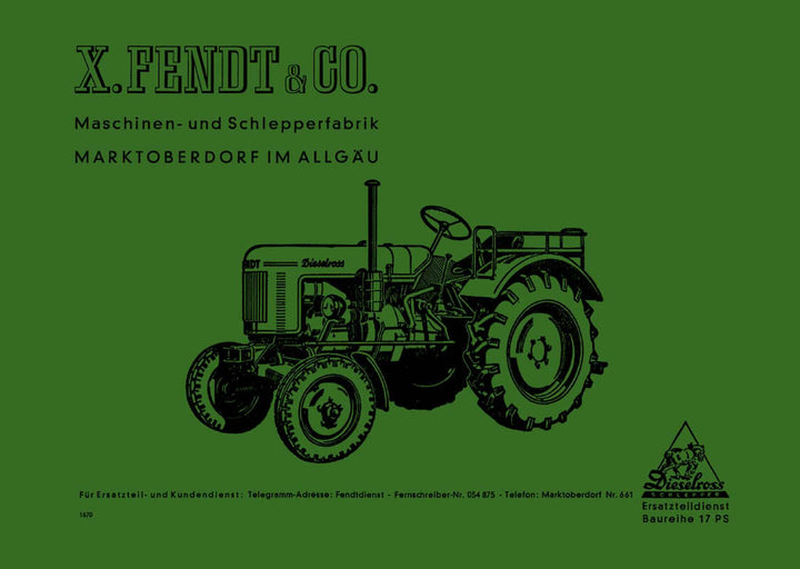 Fendt Baureihe 17PS - F17L F17L1 F17W F17W1 Ersatzteilkatalog, Buchcover