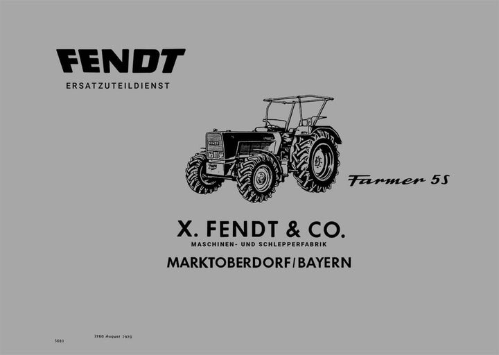 Fendt Farmer 5S FW268/01 und FWA268/21 Ersatzteilkatalog, Buchcover
