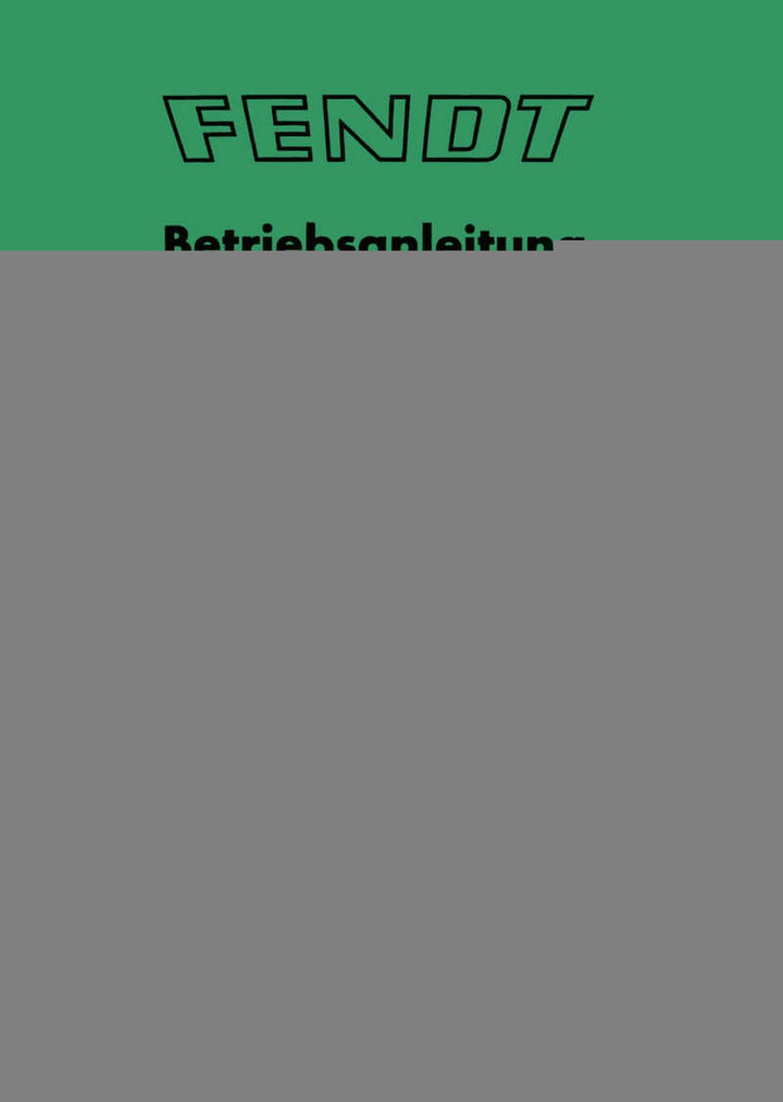 Fendt Favorit 10S 11S 12S Betriebsanleitung, Buchcover