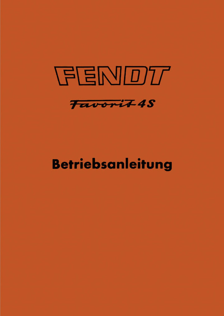 Fendt Favorit 4S Betriebsanleitung, Buchcover
