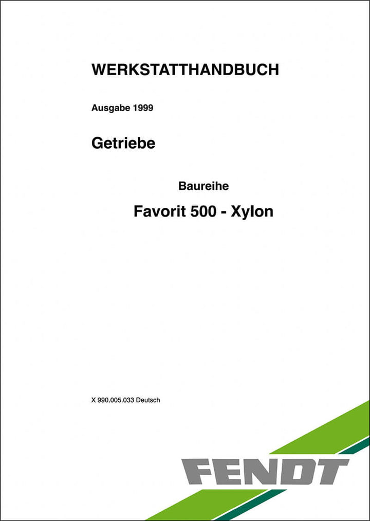 Fendt Favorit 500 Xylon Werkstatthandbuch, Buchcover