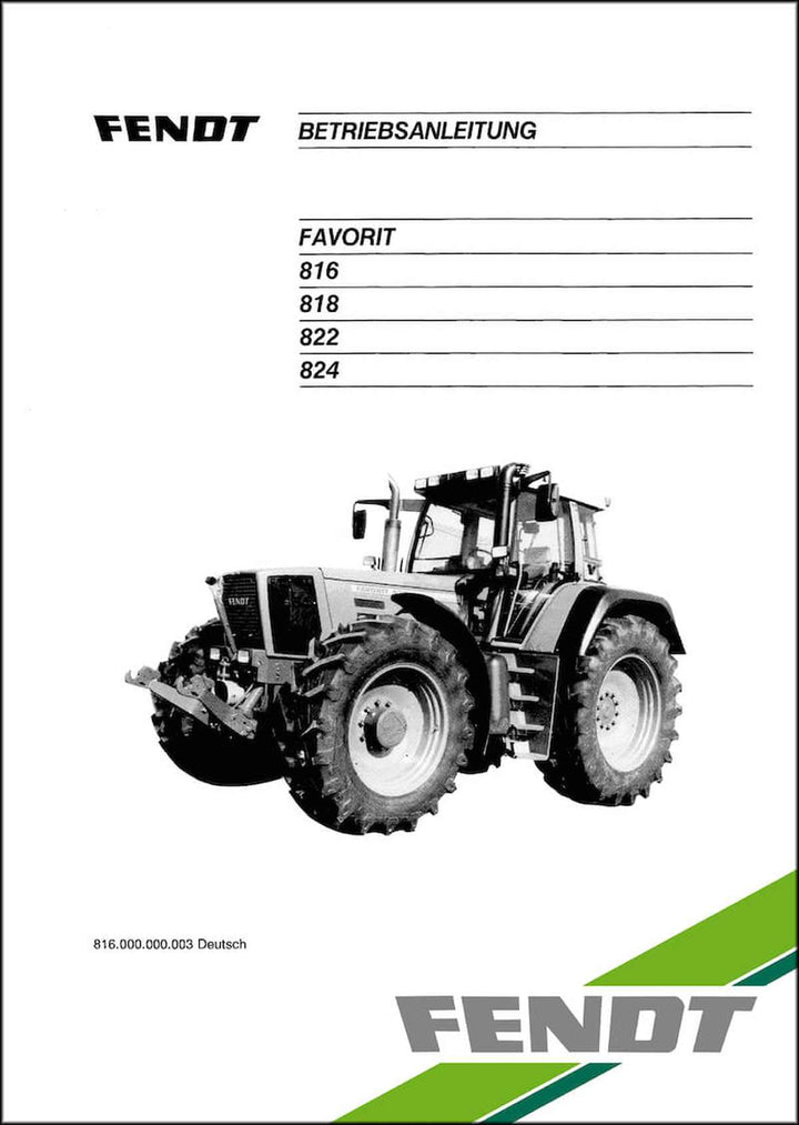 Fendt Favorit 816 818 822 824 Betriebsanleitung, Buchcover