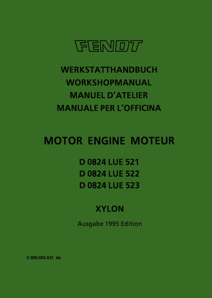 Fendt Xylon Motor Werkstatthandbuch, Buchcover