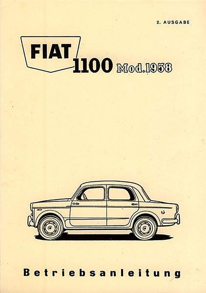 Fiat 1100, Mod. 1958, Betriebsanleitung, Buchcover