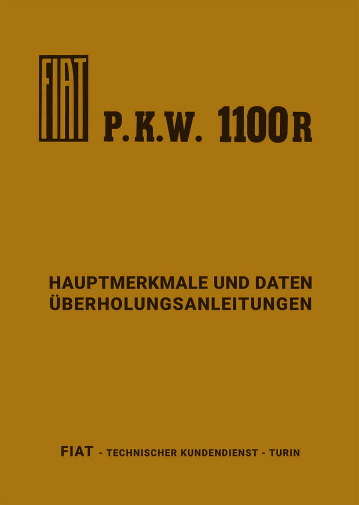 Fiat 1100 R Hauptmerkmale und Daten, Buchcover