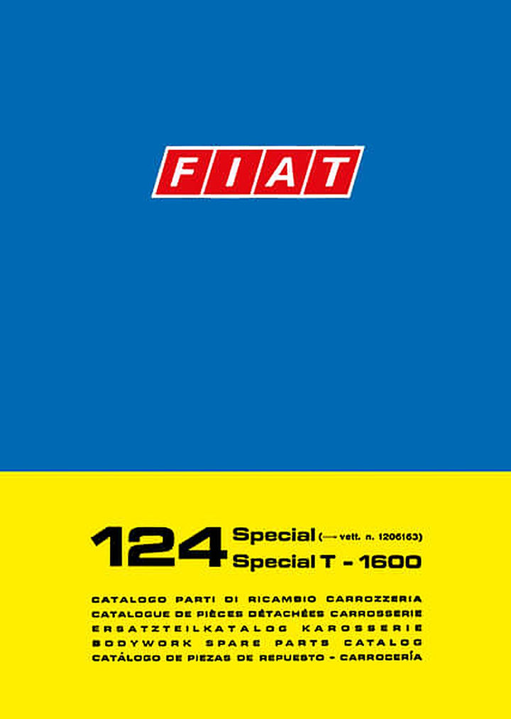 Fiat 124 Special & 124 Special T-1600 Karosserie Ersatzteilkatalog, Buchcover