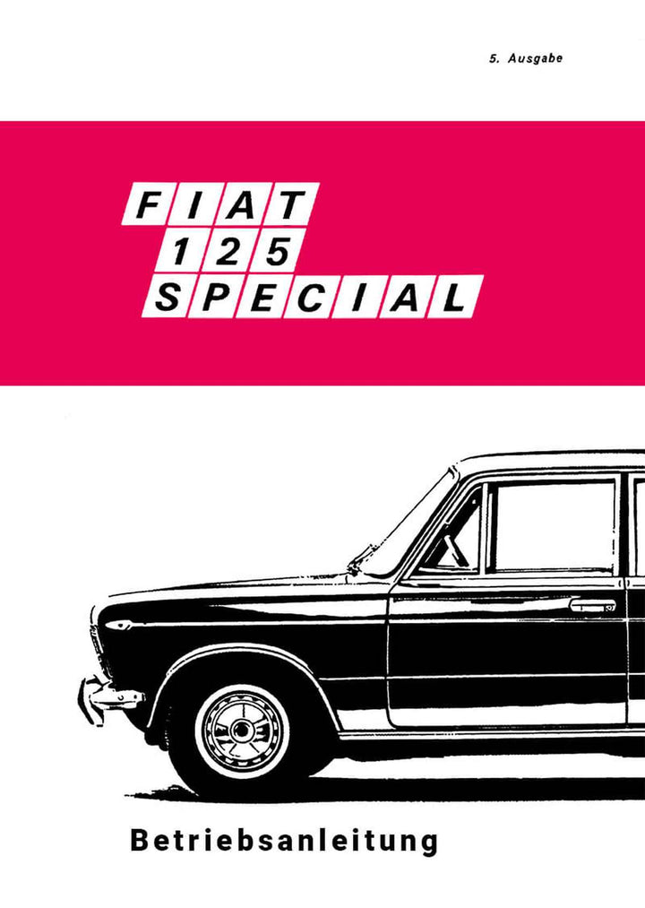 Fiat 125 Special, Betriebsanleitung, Buchcover