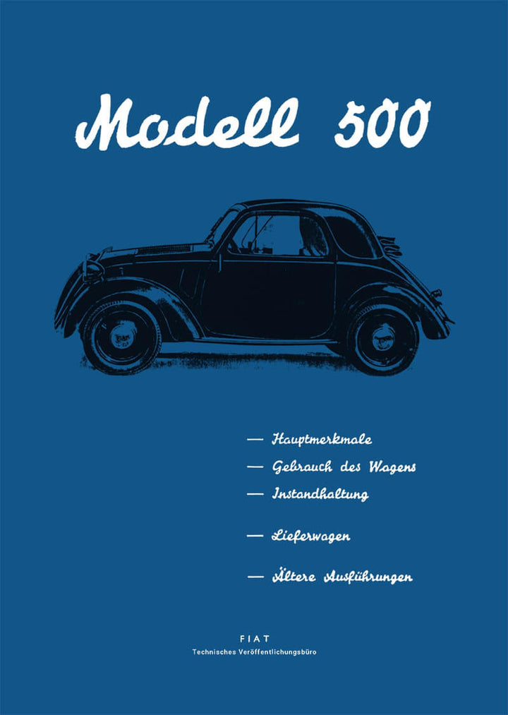 Fiat 500 Topolino Betriebsanleitung, Buchcover