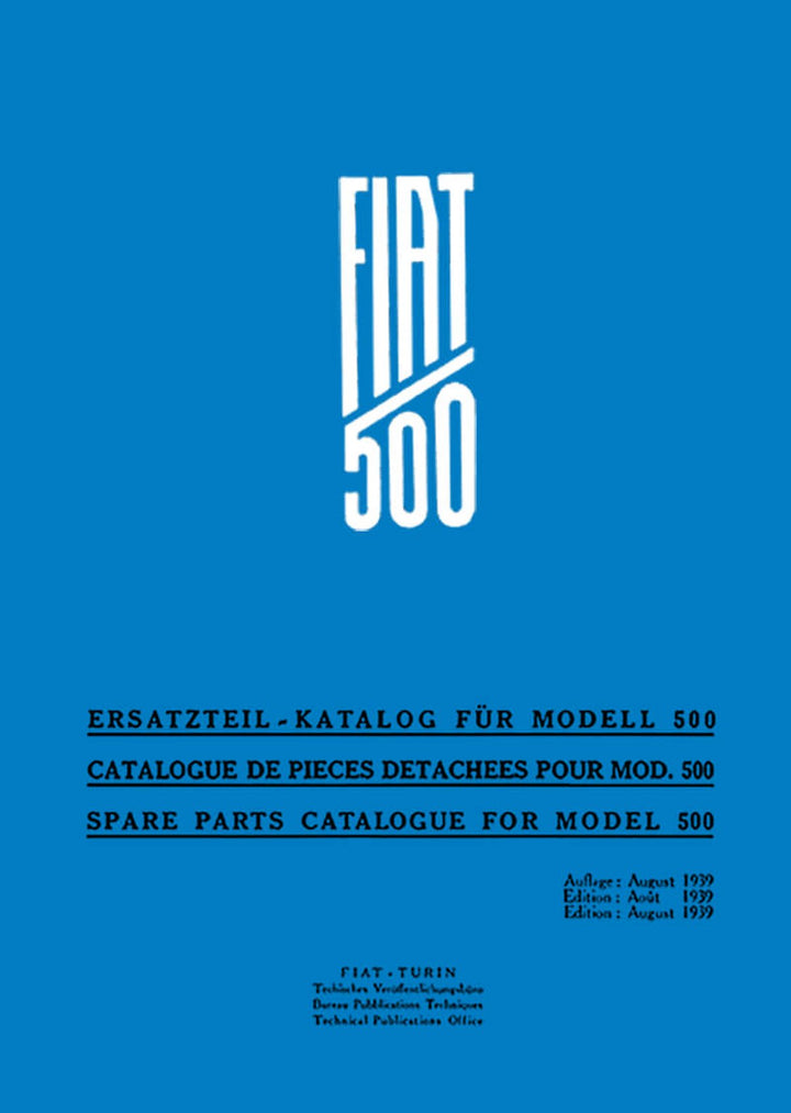 Fiat 500 Topolino Ersatzteilkatalog, Buchcover