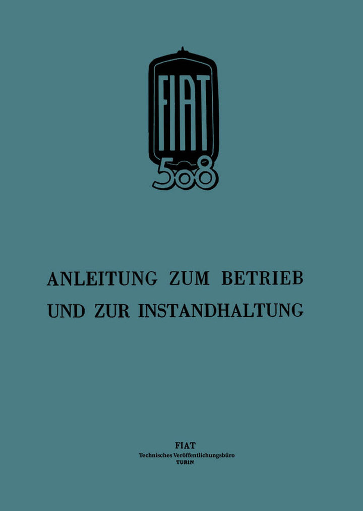 Fiat 508 und 508S Betriebsanleitung, Buchcover