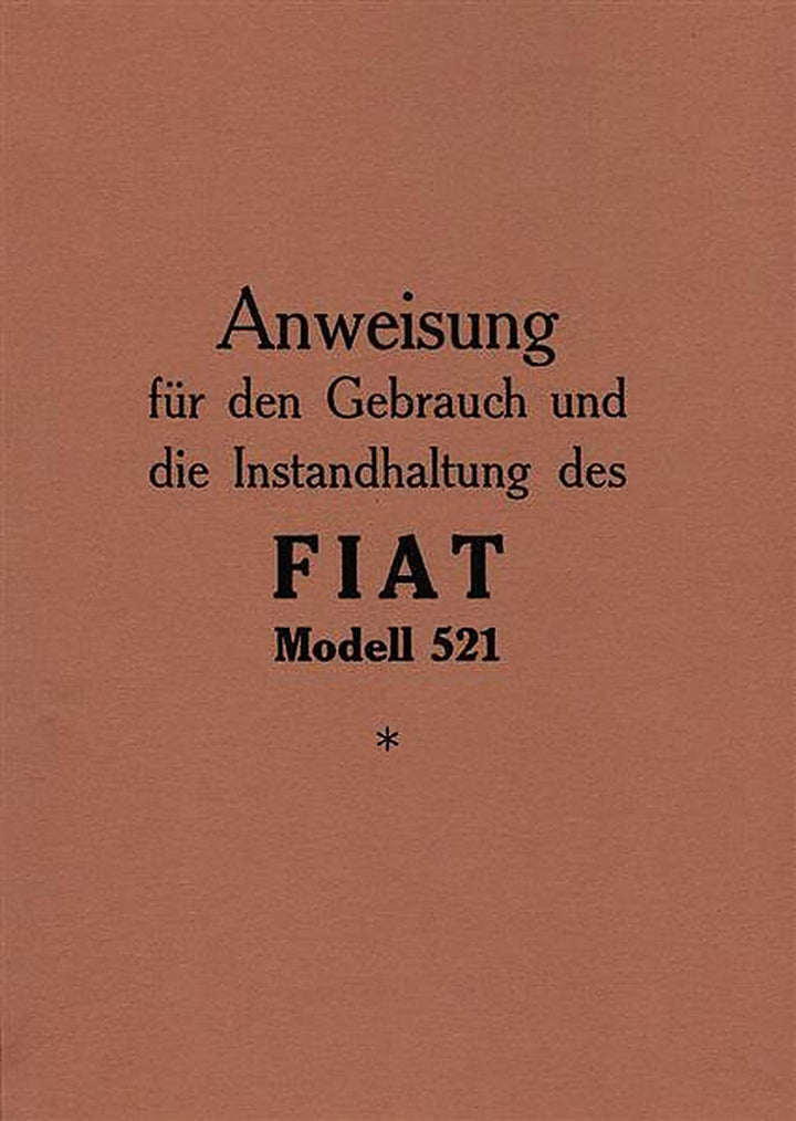 Fiat 521 Betriebsanleitung, Buchcover
