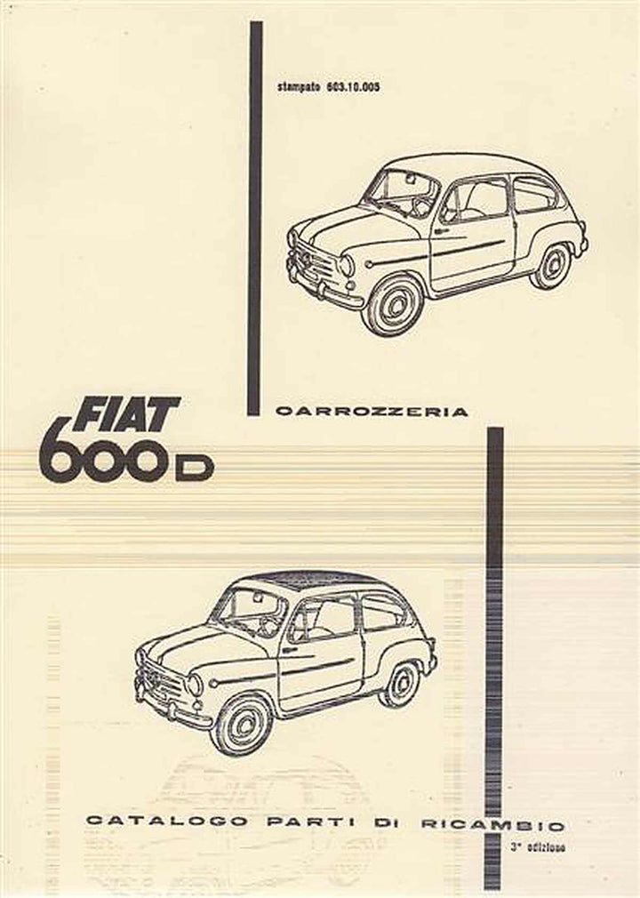 Fiat 600 D - Carrozzeria, Catalogo parti di ricambio, Buchcover