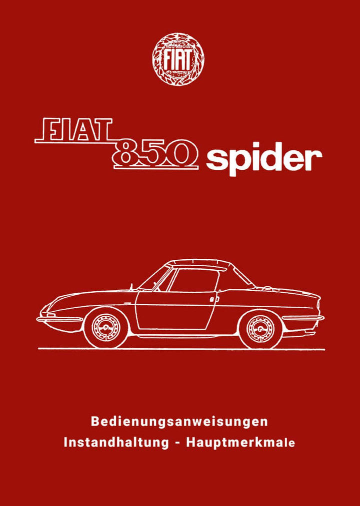 Fiat 850 Spider Betriebsanleitung, Buchcover