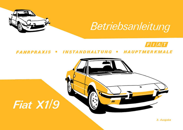 Fiat X1/9 Betriebsanleitung, Buchcover
