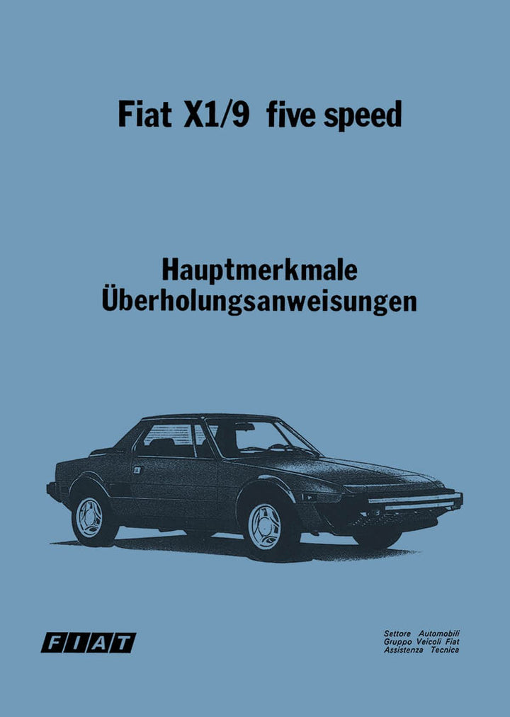 Fiat X 1/9 Five-Speed Überholungsanweisungen, Buchcover