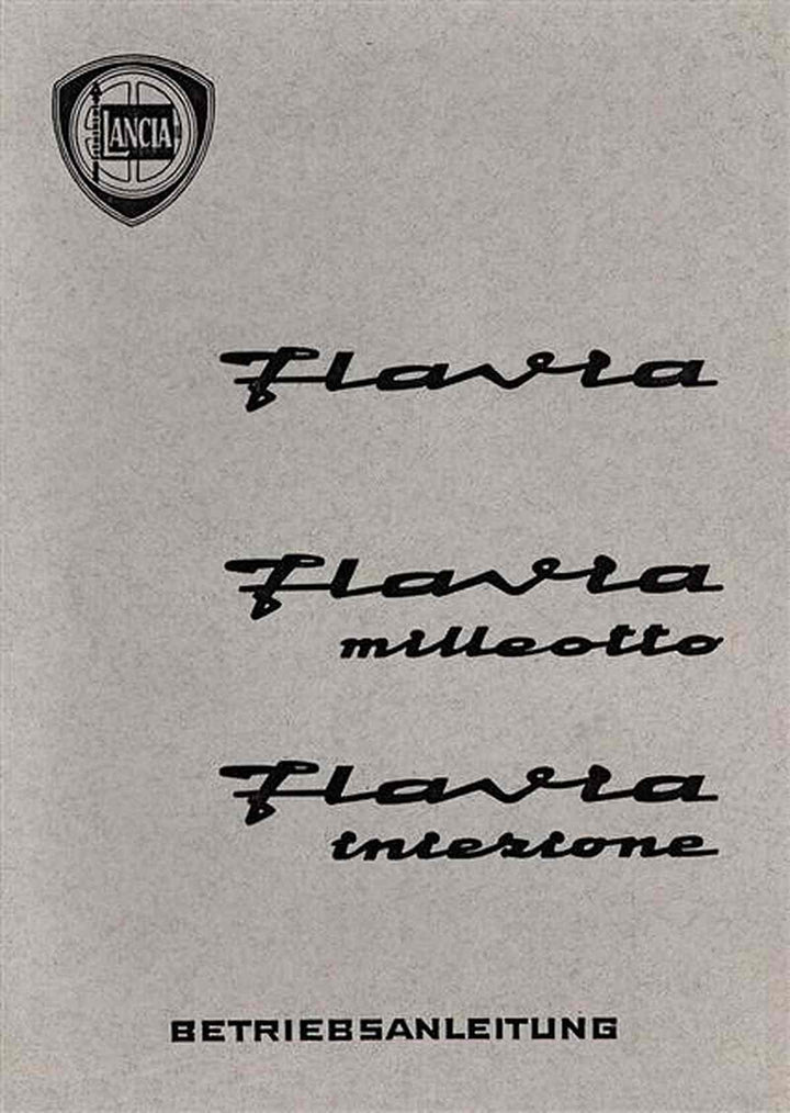Lancia Flavia Betriebsanleitung, Buchcover