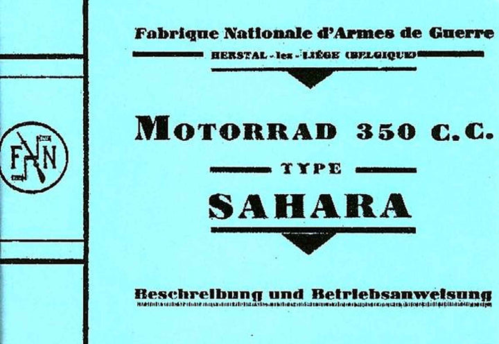 FN 350 Typ Sahara Betriebsanleitung, Buchcover