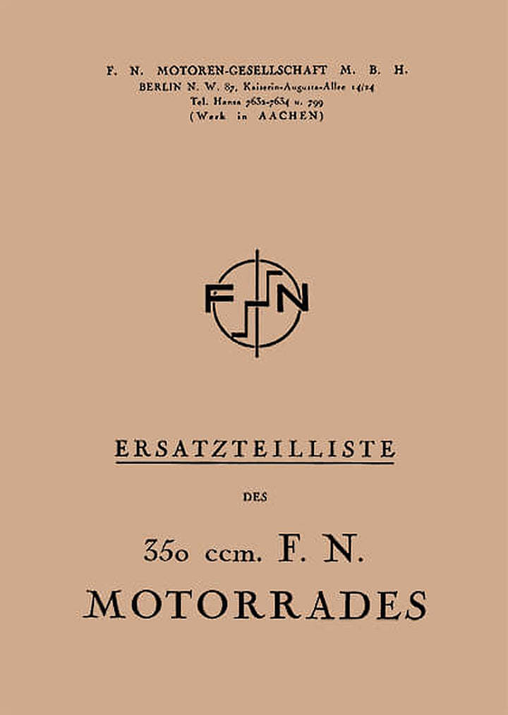 FN 350 Ersatzteilkatalog, Buchcover