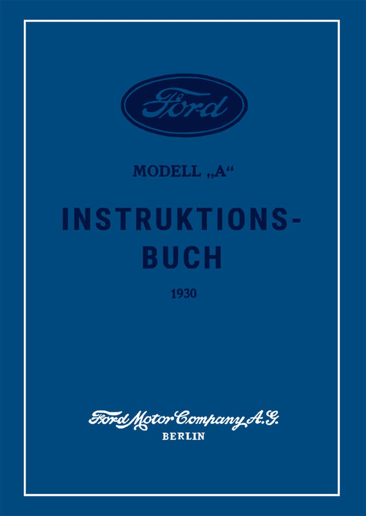 Ford Modell A Betriebsanleitung, Buchcover