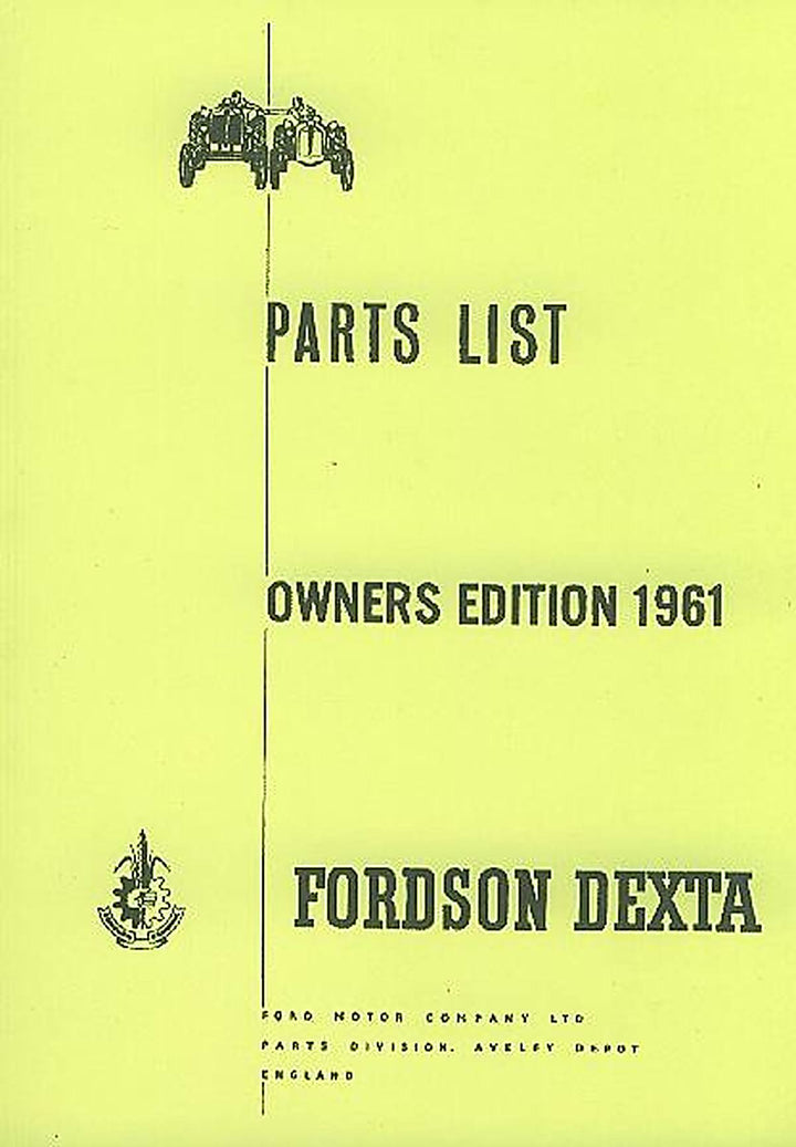 Ford Dexta Parts List, Buchcover
