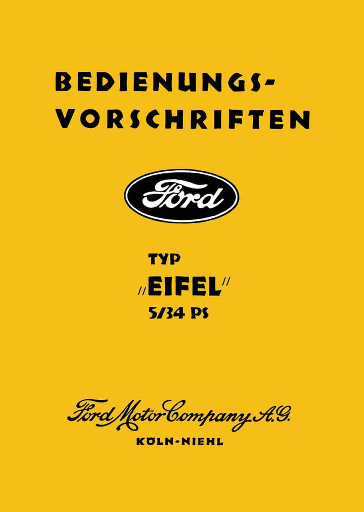 Ford Eifel Betriebsanleitung, Buchcover