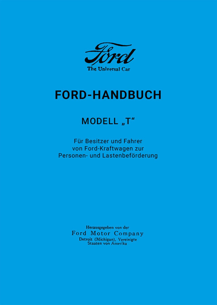 Ford T-Modell Betriebsanleitung, Buchcover