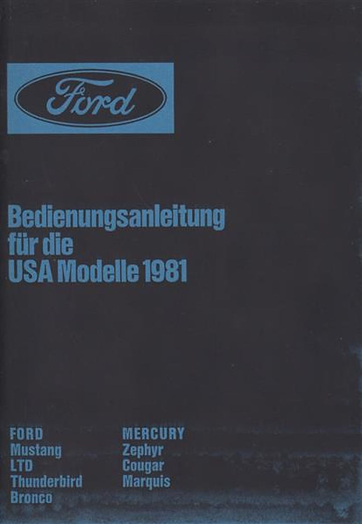 Ford USA Modelle 1981 Betriebsanleitung, Buchcover