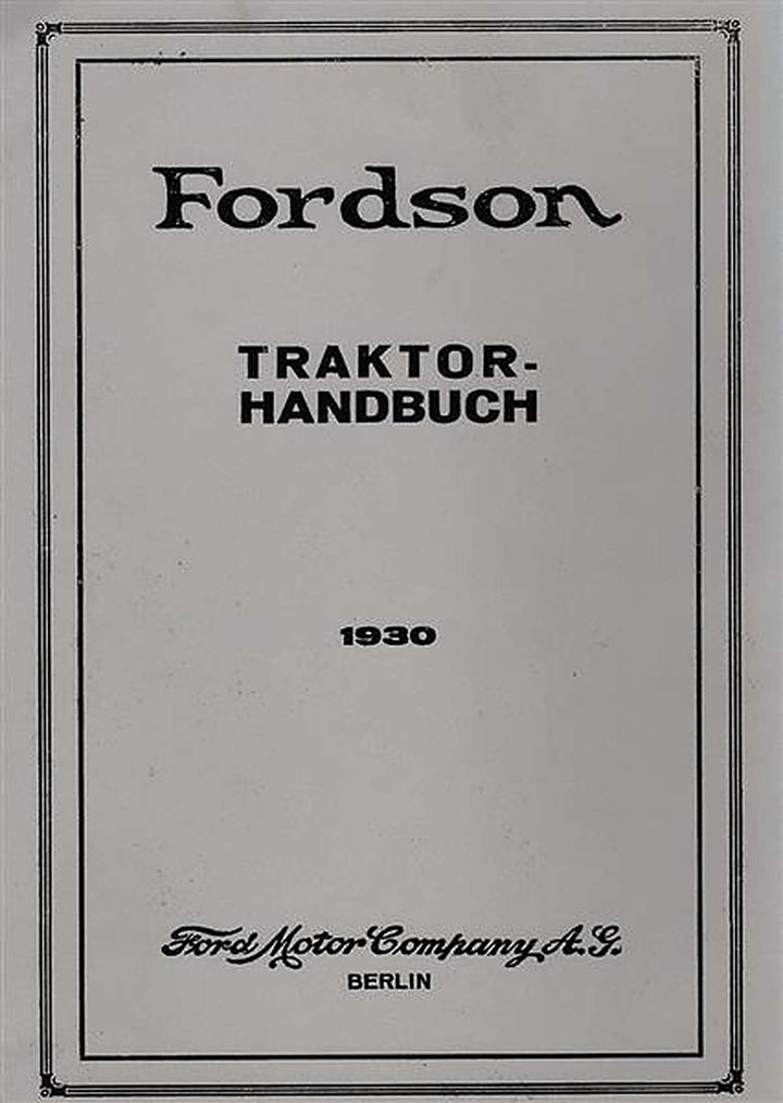 Fordson Traktoren 4380 ccm Bedienungsanleitung, Buchcover