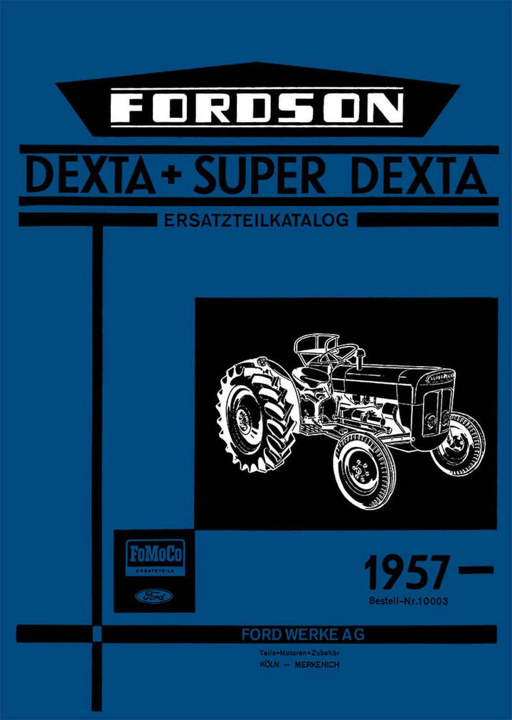 Fordson Dexta und Super Dexta Ersatzteilkatalog, Buchcover