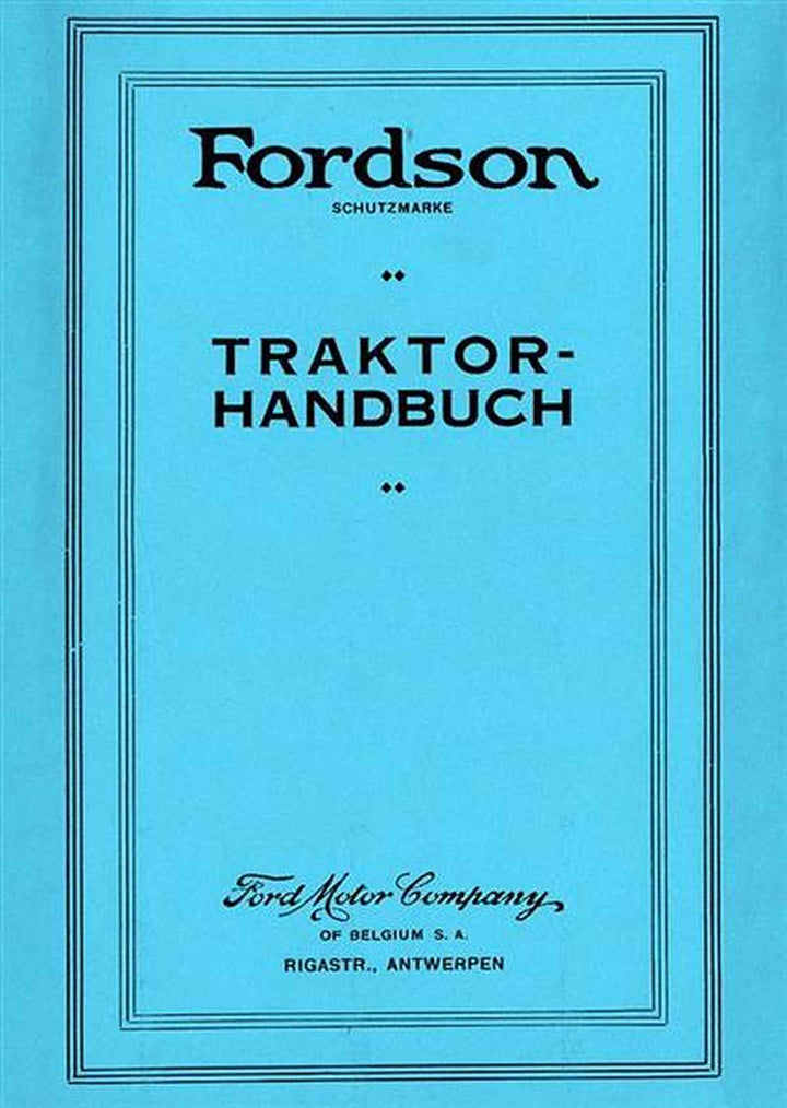 Fordson Traktor-Handbuch, Buchcover