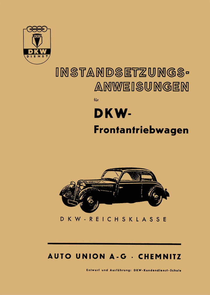 DKW Frontantriebswagen F2 - F8 Reparaturanleitung, Buchcover