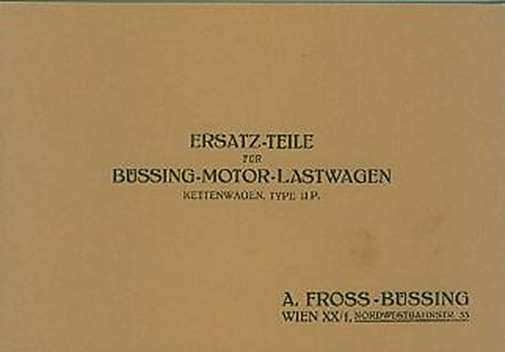 Fross-Büssing Ketten-Lastwagen Typ II P., Ersatzteilkatalog, Buchcover