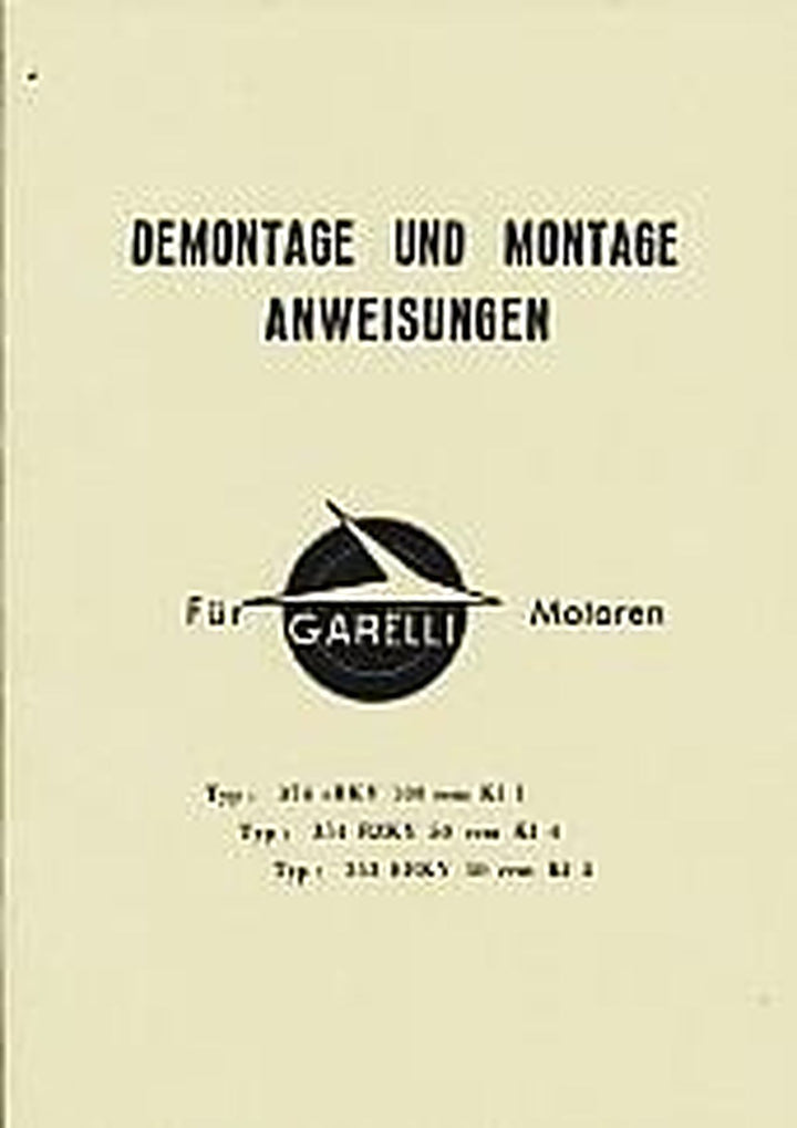Garelli 353 ERKY 50. 354 RZKY 50, 374 CRKY 100 Motoren Reparaturanleitung, Buchcover
