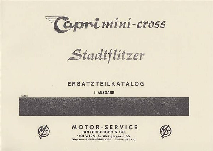 Capri Mini-Cross Stadtflitzer Ersatzteilkatalog, Buchcover