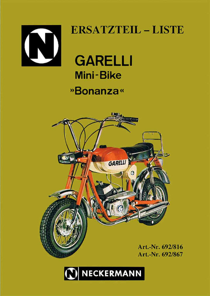 Garelli Bonanza Mini-Bike Ersatzteilliste, Buchcover