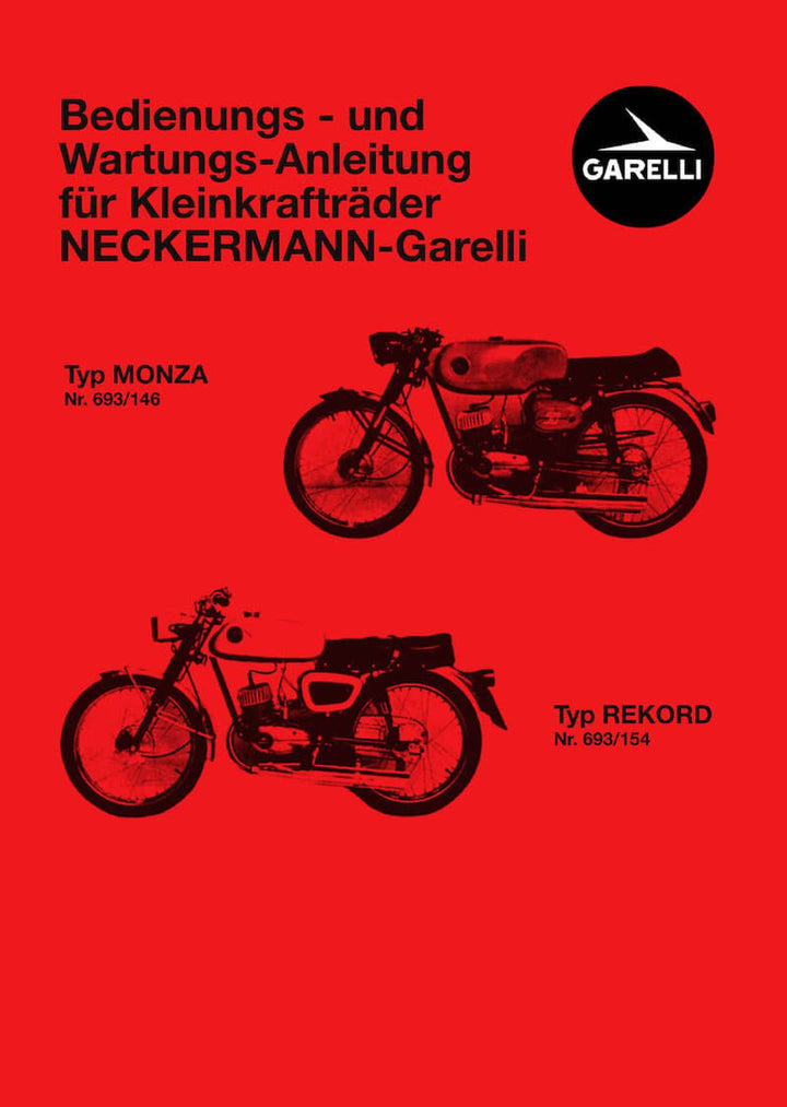 Garelli Monza und Rekord Betriebsanleitung, Buchcover
