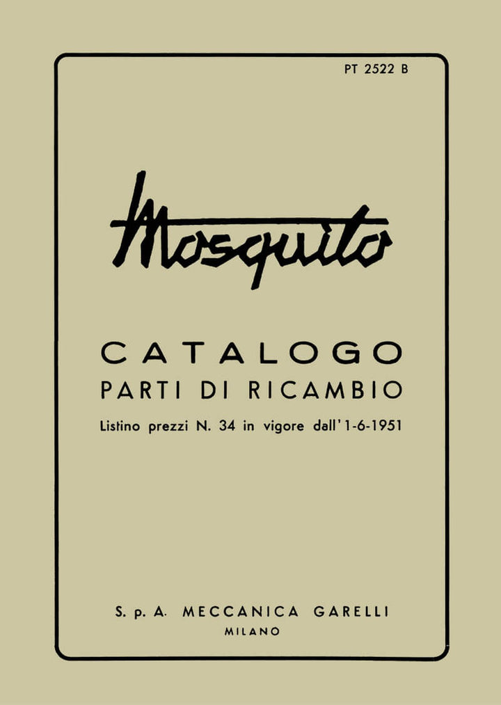 Garelli Mosquito Catalogo, Buchcover
