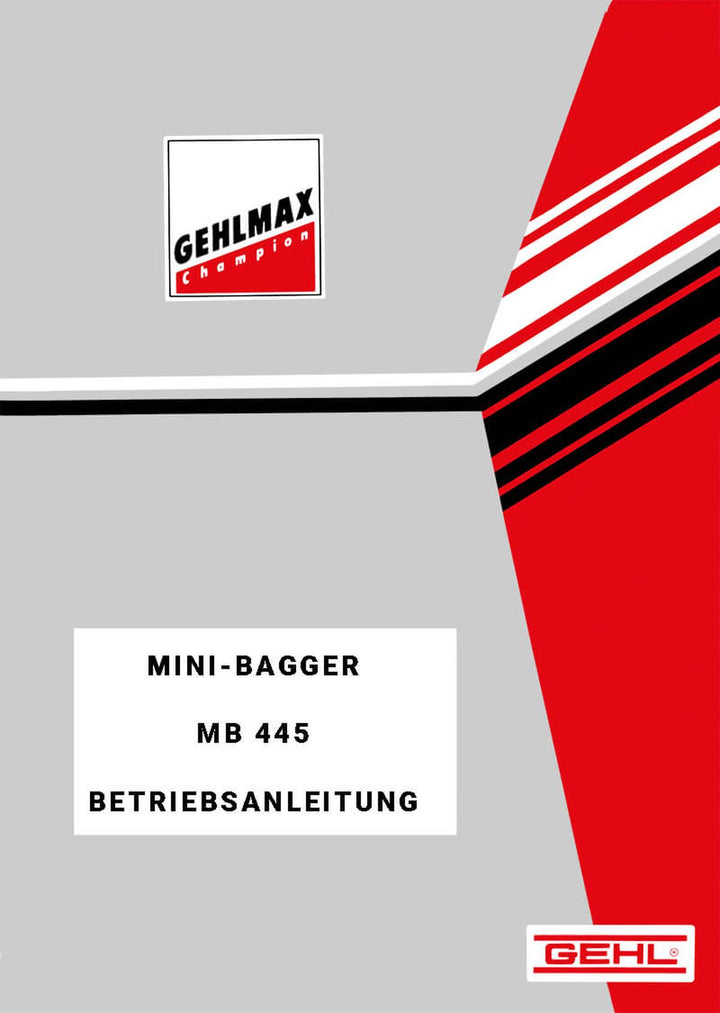 Gehlmax MB445 Mini-Bagger Betriebsanleitung, Buchcover