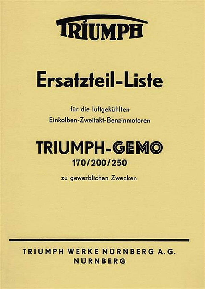 Triumph Gemo 170 200 250 Ersatzteilkatalog, Buchcover