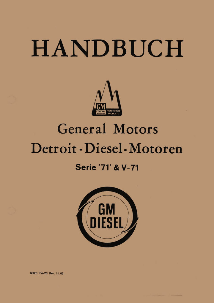 General Motors, Detroit-Diesel-Motoren, Serie 71 & V 71, Handbuch, Buchcover