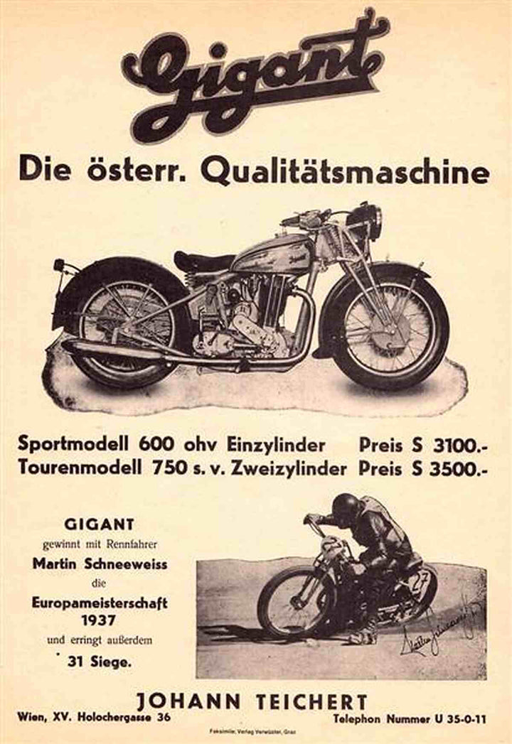 Gigant 750 und 600 Prospekt, Buchcover